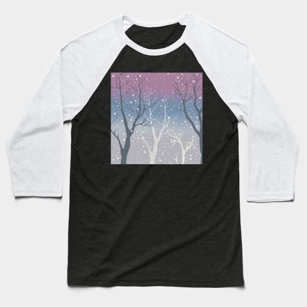 Winter Trees Baseball T-Shirt by Countryside